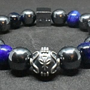 Kamea Blk Label Tiger Eyes Blue 10mm Bracelet